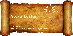 Alexy Eszter névjegykártya